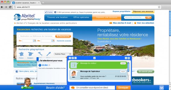 Chat en ligne sur Abritel