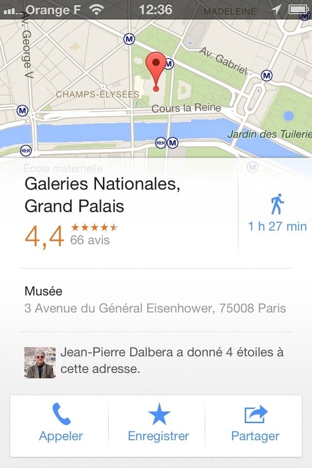 Avis sur google maps