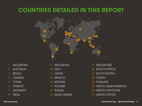 Les 24 pays de l'étude