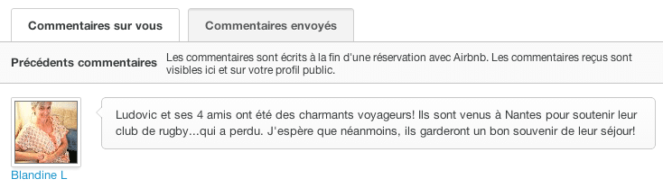 Commentaires airbnb