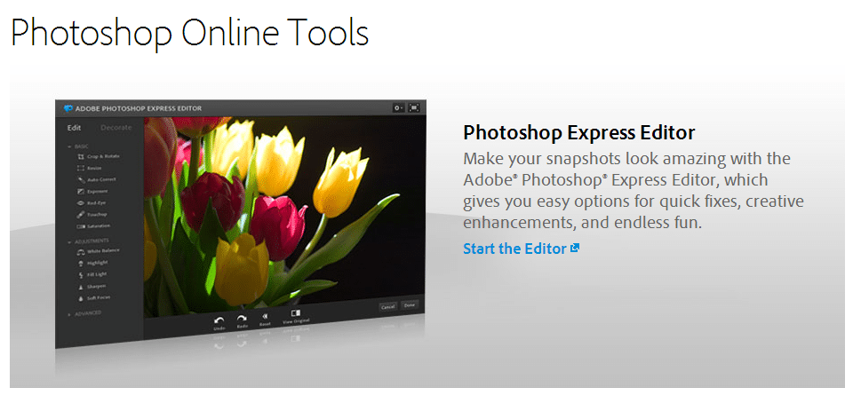 Photoshop Online Tools