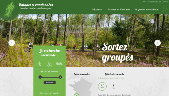 Site Internet de balades et de randonnées dans les Landes de Gascogne