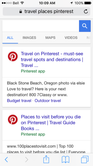 app indexing pinterest