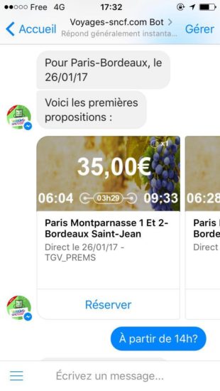 Chatbot de Voyages SNCF