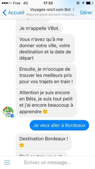 Chatbot de Voyages SNCF