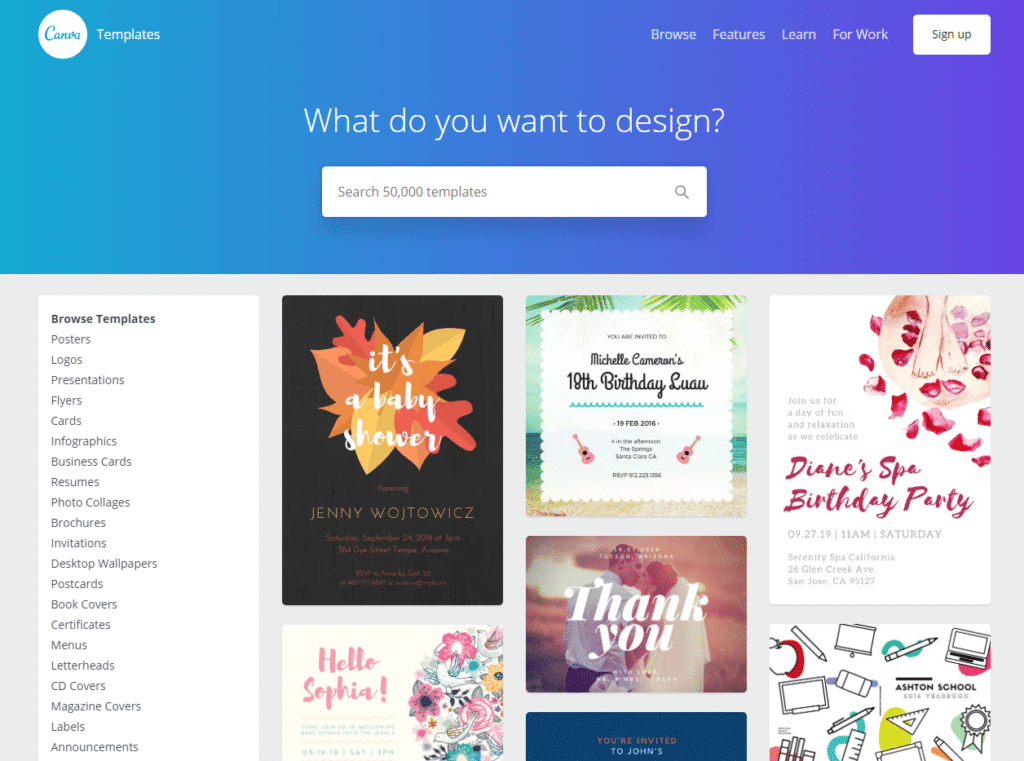 Canva templates