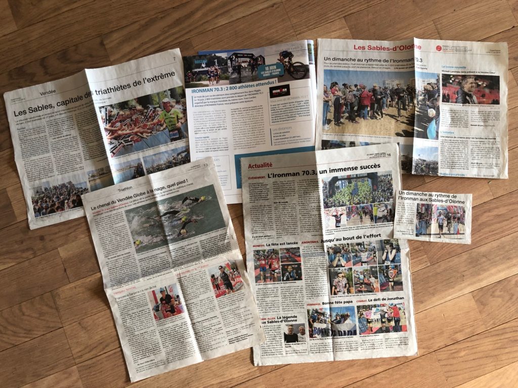 Extraits des quelques revues de presse glanés avant et après l'évènement de l'half Ironman des Sables d'Olonne