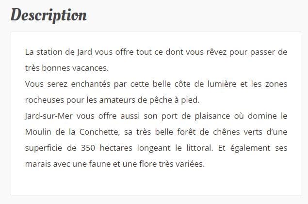 Description d'une chambre d'hôte