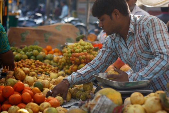 Odeurs d'un marché aux fruits en Inde