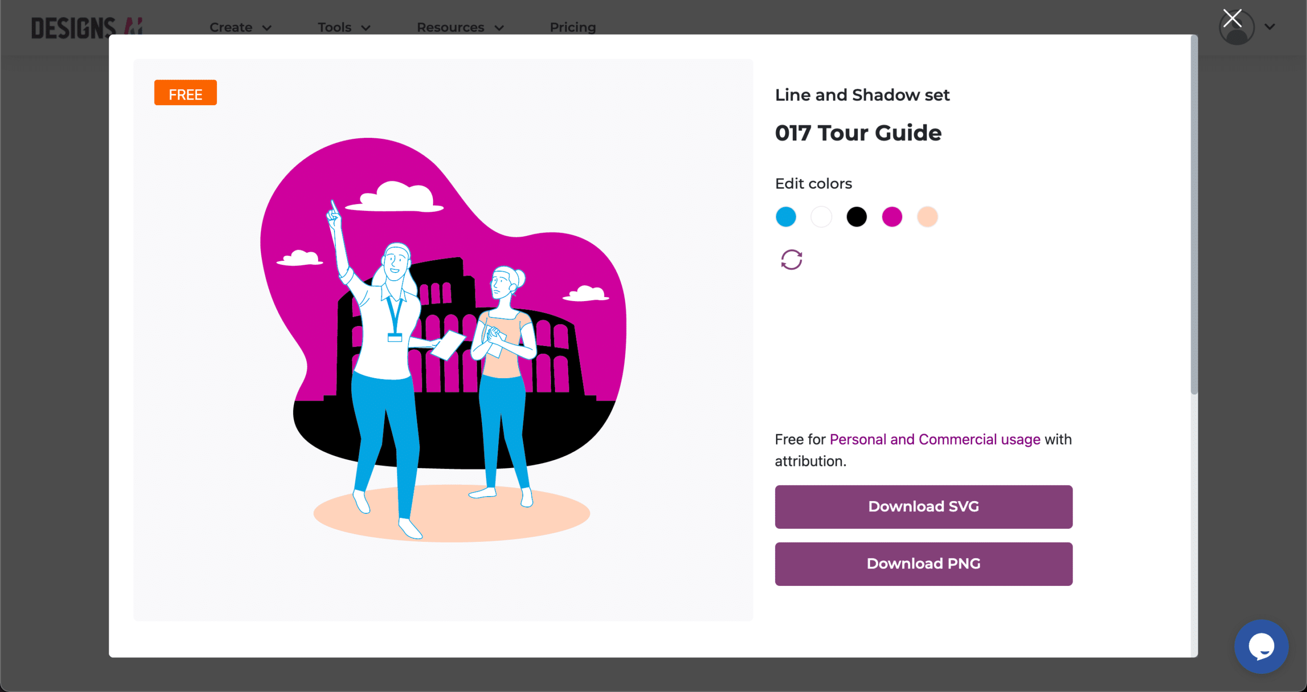 Changer facilement la couleur d'éléments graphiques dans Designs.ai