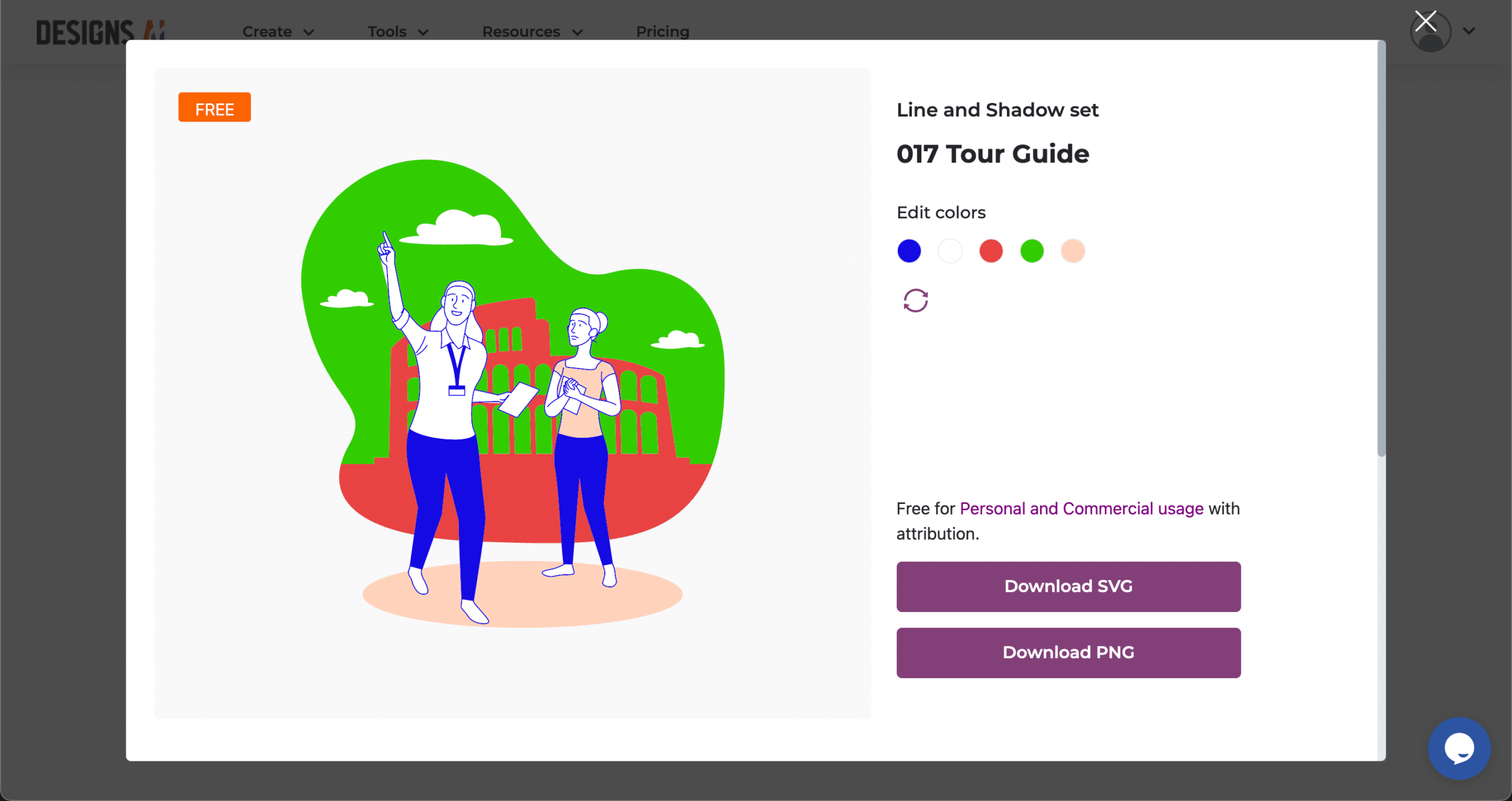 Changer facilement la couleur d'éléments graphiques dans Designs.ai