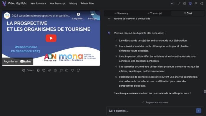 jeudis jed.ai Highlight pour résumer retranscrire vidéo