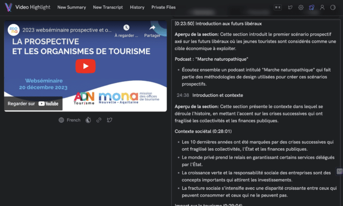 jeudis jed.ai Highlight pour résumer retranscrire vidéo